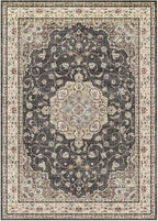 HUGEAR Machine Washable Area Rugs 5x7 Vintage Black Living Room Bedroom Rug Neutral Style Non Slip Stain Resistant Low Pile Throw Carpet for Home Retro Aesthetic Modern Decor