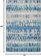 Dash and Albert Paint Chip Machine Washable Area Rug - 6' x 9' Blue - Geometric Accent Rug - Anti-Slip Backing, Lightweight, Machine Washable, High Traffic Areas Kitchen, Mudroom, Laundry Room