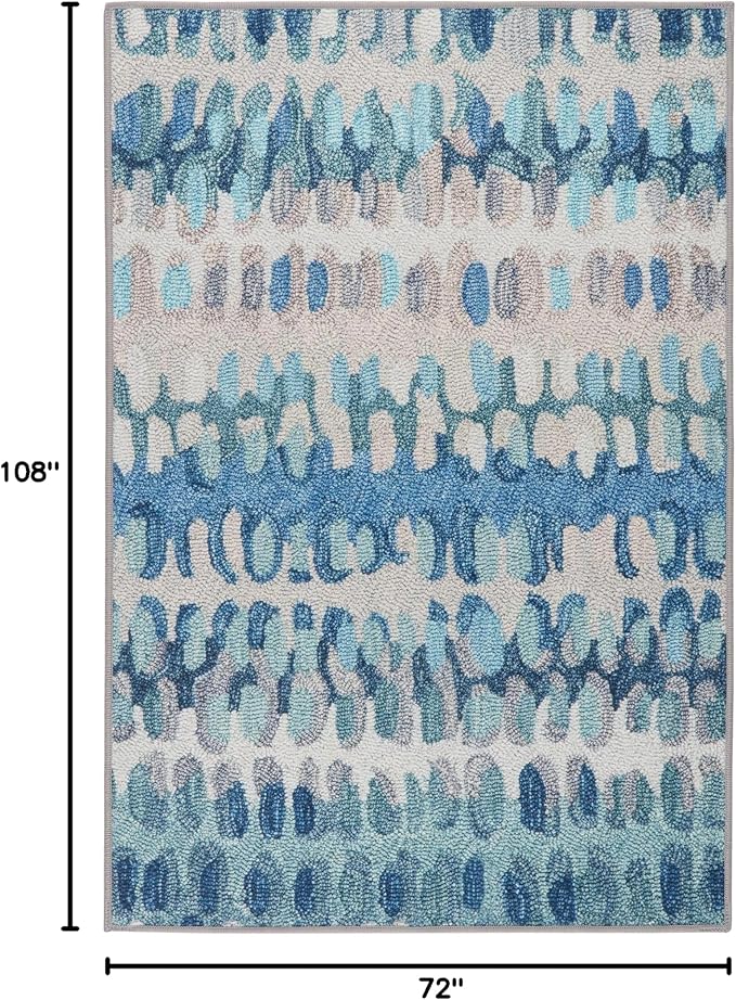 Dash and Albert Paint Chip Machine Washable Area Rug - 6' x 9' Blue - Geometric Accent Rug - Anti-Slip Backing, Lightweight, Machine Washable, High Traffic Areas Kitchen, Mudroom, Laundry Room