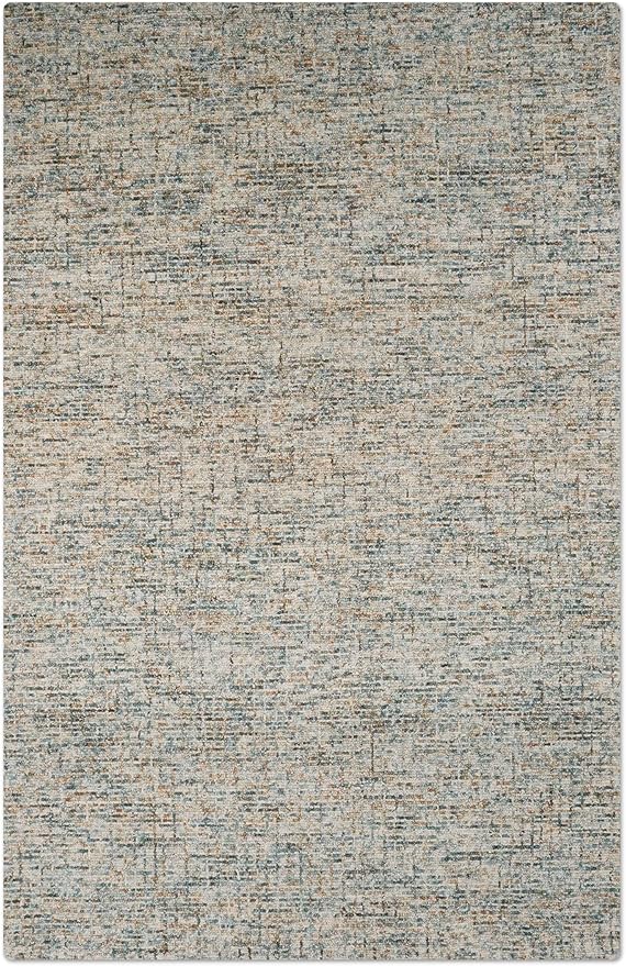 Hand Tufted Wool ECO-Friendly Area Rugs - 5'x8', Rectangle Shape, Blue & Beige, Solid Plain Design, High Pile Thick Handmade Area Rugs for Living Room, Bed Room (KWC111)