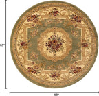 Rugs.com Chateau Collection Rug - 5 Ft Round Green Medium Pile Rug