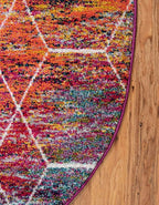Unique Loom Trellis Frieze Collection Area Rug - Geometric (7' 10" x 10' Oval, Multi/ Ivory)
