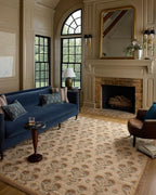 Loloi Chris Loves Julia Rue Collection RUE-01 Wheat/Sage 9'-3" x 13' Area Rug Jute Neutral Floral Living Room Bedroom Rug