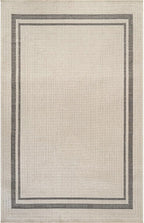 Beverly Rug Easy Jute Bordered Rug 6x9 Washable Durable Indoor Outdoor Area Rugs for Living Dining Room Patio Office Stain Resistant Non Shedding Casual Indoor Outside Carpet 6 x 9 Off-White
