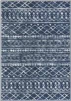KUTA Area Rug 5x7 Navy Blue, Washable Boho Large Living Room Moroccan Rugs Non-Slip, Ultra Soft Geometric Traditional Farmhouse Carpet for Dining Room Bedroom Dorm Office Home Décor