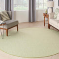 Nourison Home Courtyard Ivory Green 8' x Round Area Rug - Easy Clean, Non Shedding, Bed Room, Living Room, Dining Room, Kitchen (8' x Round)