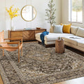 Washable Area Rug 6x9 | Non Slip Area Rug for Living Room, Bedrooms, Dining Room | Ultra-Soft Flannel Carpet Area with Rubber Backing (Dark Sage, 6x9)