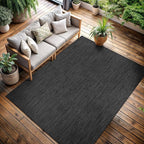 CAMILSON Outdoor Rug 5x7 Modern Area Rugs for Indoor and Outdoor Patios and Porches - Waterproof, Washable, Non-Shedding, Easy-to-Clean Outside Carpet (5 x 7, Solid - Dark Gray)