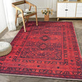 Bloom Rugs Washable Non-Slip 5' x 7' Rug - Red Traditional Bordered Area Rug for Living Room, Bedroom, Dining Room, and Kitchen - Exact Size: 5' x 7'