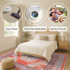 Fame Rugs Turkish Rug. Washable Vintage Oriental Antique Inspired Traditional Doormat Small Modern Area Rugs Luxury Entryway Entry Bedroom Bathroom Kitchen (380TT, 2' x 3')