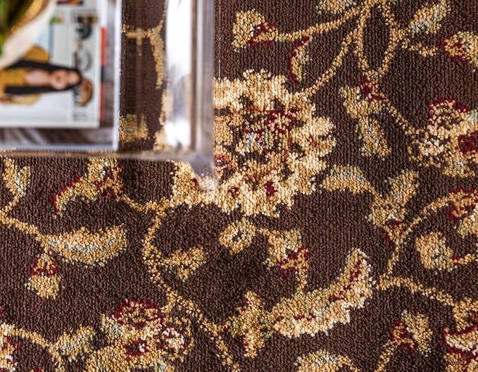 Unique Loom Voyage Collection Traditional Oriental Classic Intricate Design Area Rug (8' 0 x 10' 0 Rectangular, Brown/Ivory)