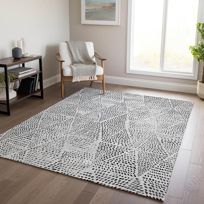 Addison Rugs Chantille ACN591 Pewter 8' x 10' Indoor Outdoor Area Rug, Easy Clean, Machine Washable, Non Shedding, Bedroom, Living Room, Dining Room, Kitchen, Patio Rug
