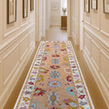 Fame Living Orange Oushak Runner Rug, Modern Runners, Turkish, Eclectic, Floral, Pastel, Washable, Small Throw Rugs, Short Runner for Hallway, Entryway, Laundry, Bedroom, Kitchen, Bathroom, 2'5"x6'5"