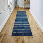 JONATHAN Y Williamsburg Minimalist Stripe Navy/Cream Runner Rug, 2x8, Contemporary, Modern, Easy-Cleaning for Living Room, Bedroom, Kitchen, Pet Friendly, Non-Shedding (MOH201C-28)