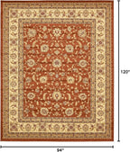 Unique Loom Voyage Collection Traditional Oriental Classic Intricate Design Area Rug (8' 0 x 10' 0 Rectangular, Terracotta/Ivory)