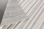 CAMILSON Modern Runner Rug 2x7 Luxury Striped Line Micro Loop Hallway Rugs Soft High-Low Pile Stain Resistant Easy to Clean Non-Shedding Durable Entryway Kitchen Indoor Area Carpet (White)