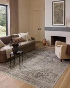 Loloi Amber Lewis Josie Collection JOS-03 Silver/Natural 2'-0" x 5'-0", .13" Pile Height, Low Profile, Machine Washable, Accent Rug