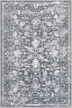 KILOCOCO Moroccan Small Area Rug 2x3 Entryway Rugs Printed Vintage Floral Washable Rug Non-Slip Kitchen Rug Indoor Door Mat, Accent Throw Small Rugs for Laundry Room Bedroom Entrance, Grey