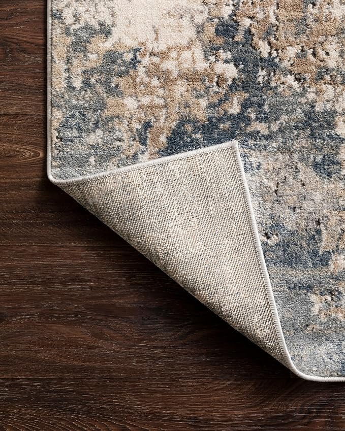 Loloi Teagan Collection TEA-06 Sand/Mist 11'-6" x 15' Area Rug, Large, Soft Neutral Rug, High-Traffic for Living Room, Bedroom, Home Office, Dining Area