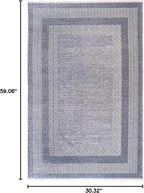 Alfa Rich 3x5 Light Blue Washable Area Rugs for Living Room Bedroom Kitchen Cotton Decor Runner Rug