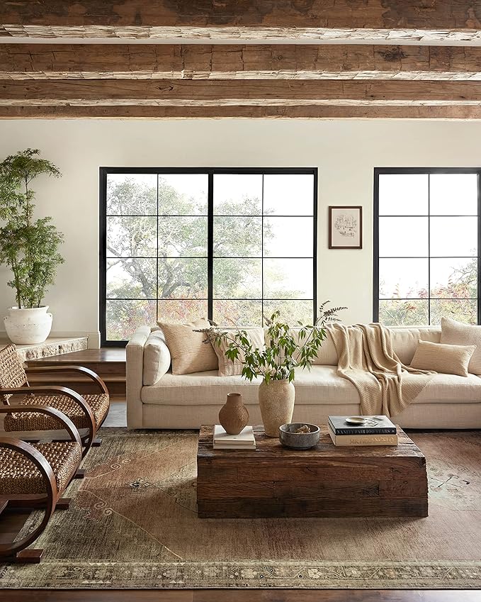 Loloi Magnolia Home by Joanna Gaines Sinclair Collection SIN-06 Clay/Tobacco 2'-3" x 7'-6", .25" Pile Height, Machine Washable, Runner Rug