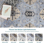 Dripex Vintage Washable Area Rug - 5x8 Distressed Rugs for Living Room Bedroom Oriental Medallion Floral Print Carpet Low-Pile Indoor Soft Non-Slip Accent Rug Farmhouse Office Home Decor