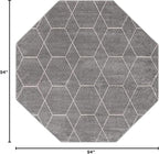 Unique Loom Trellis Frieze Collection Area Rug - Geometric (7' 10" Octagon, Light Gray/ Ivory)