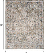 Nourison Home Astra Machine Washable Gold Grey 6'7" x 9' Area Rug - Easy Clean, Non Shedding, Bed Room, Living Room, Dining Room, Kitchen (7' x 9')