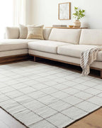Mark&Day Wool Rugs, 5x7 Ishaq Cottage Off-White Area Rug, White Silver Carpet for Living Room, Bedroom or Kitchen (5' x 7'6")