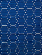 Unique Loom Trellis Frieze Collection Area Rug - Geometric (8' x 10', Navy Blue/ Ivory)