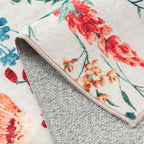 Beige Area Rug 5x7 Floral Washable Living Room Kitchen Boho Carpet Non Slip Low Pile Indoor Accent Lightweight Soft Throw Rug for Bedroom Office Dining Room Nursery Farmhouse