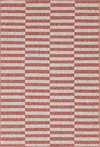 Unique Loom Outdoor Striped Collection Area Rug - Striped (6' 1" x 9' Rectangle, Rust Red/Ivory)