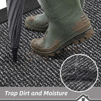 BEQHAUSE Indoor Door Mat 24" x 60", Dirt Trapper Door Mats Non-Slip Entryway Rugs Washable, Resist Dirt Absorbent Welcome Mat, Low Profile Floor Mats for Front Back Door and Entryway, Charcoal