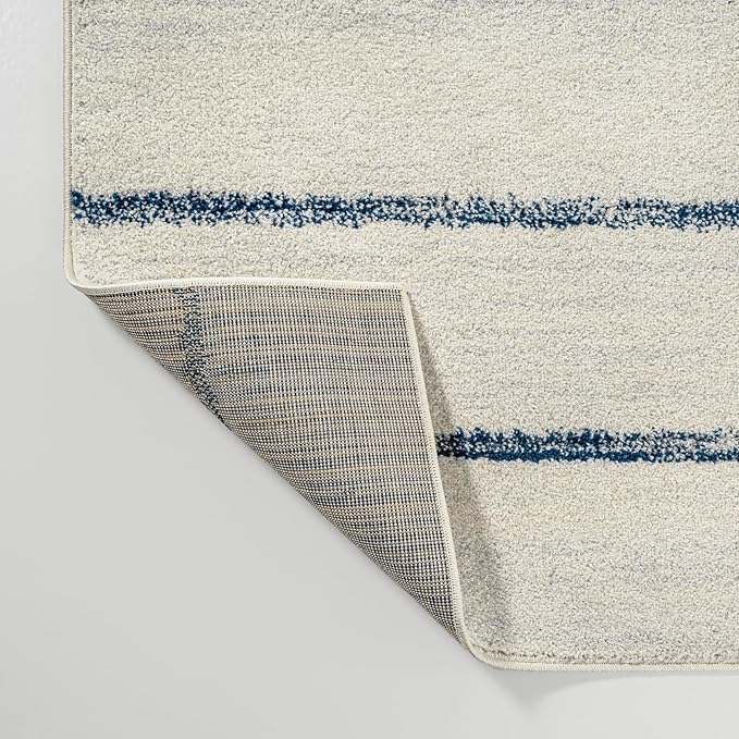 JONATHAN Y Williamsburg Minimalist Stripe Cream/Navy Indoor Area Rug, 3x5, Contemporary, Modern, Easy-Cleaning for Living Room, Bedroom, Kitchen, Pet Friendly, Non-Shedding (MOH201E-3)