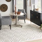 Nourison Home Versatile Ivory White 10' x 14' Area Rug - Easy Clean, Non Shedding, Bed Room, Living Room, Dining Room, Kitchen (10' x 14')
