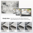 6x9 Washable Area Rugs - Modern Abstract Rugs for Living Room Non-Slip Low Pile Soft Machine Washable Carpet for Bedroom, Dining Room, Nursery, Home Office, Farmhouse (6'x9' Dark Grey)