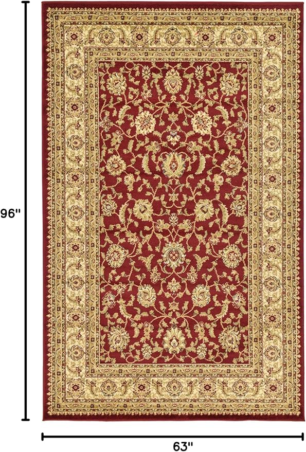 Unique Loom Voyage Collection Traditional Oriental Classic Intricate Design Area Rug (5' 0 x 8' 0 Rectangular, Red/Gold)