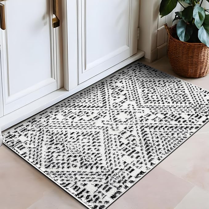 Rugshop Boho Cream Tribal Area Rug 2x3 – Modern Indoor Carpet for Living Room, Bedroom, or Entryway – Non-Shedding, Low Pile Geometric Design 2' x 3'