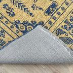 Alfa Rich 7x10 Gold Navy Blue Washable Area Rugs for Living Room Bedroom Kitchen Dining Cotton Rug