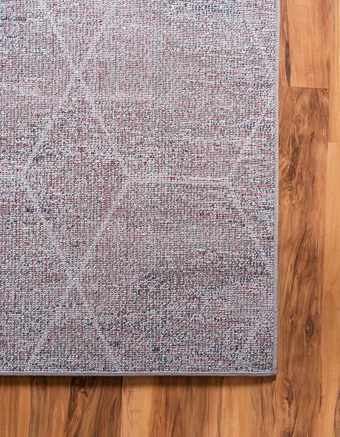 Unique Loom Trellis Frieze Collection Area Rug - Geometric (2' x 8' 8" Runner, Blue Multi/ Ivory)