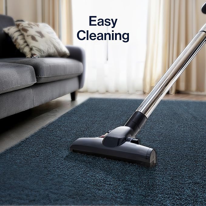 JONATHAN Y Haze Solid Low-Pile Navy 5x8 Oval Indoor Area Rug, Coastal,Bohemian,Minimalist,Classic, Easy-Cleaning for Living Room,Bedroom,Kitchen,Pet Friendly,Non-Shedding (SEU100C-5OV)