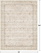 Farmhouse 6x8 Area Rug for Living Room, Beige Cream Large Rug for Bedroom, Dining Room & Home Office, Soft Modern Carpet for Neutral Home Decor, Non-Slip Washable Floor Rug for High-Traffic Areas