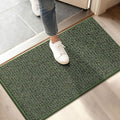 BEQHAUSE Dirt Trapper Door Mat 17" x 30", Non-Slip Doormats (Rolled-Up NO Creases) Washable Entryway Rug, Dirt Resist and Absorbent Welcome Mat, Low Profile Floor Mats for Front Back Door, Green