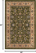 Rugs.com Yasmin Collection Rug – 5' x 8' Green Medium Rug Perfect for Bedrooms, Dining Rooms, Living Rooms