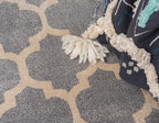 Rugs.com Lattice Collection Rug – 3' x 5' Light Gray Medium Rug Perfect for Entryways, Kitchens, Breakfast Nooks, Accent Pieces