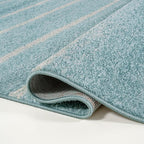 JONATHAN Y Williamsburg Minimalist Stripe Turquoise/Cream Indoor Area Rug, 8x10, Contemporary, Modern, Easy-Cleaning for Living Room, Bedroom, Kitchen, Pet Friendly, Non-Shedding (MOH201B-8)