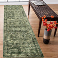 Morebes Vintage Kitchen Runner Rugs Non Skid Washable, Floral Boho 2x8 Runner Rug, Non Shedding Runner Rugs for Hallway Indoor Floor Carpet Runner for Laundry Room Bedroom, Grayish Green