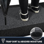 PURRUGS Dirt Trapping Door Mat 24" x 60", Non-Slip/Skid Machine Washable Entryway Rug, Shoes Scraper, Throw Rug, Super Absorbent Area Rug for Muddy Wet Shoes and Paws, Bluish Grey & Charcoal