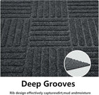 jxgzyy Commercial Hallway Runner Rugs 2'11" x 9'10", Non-Slip Indoor Outdoor Doormat, Heavy Duty Floor Mat for Entrance, Porch, Patio, Garage, High Traffic Area, Dark Grey