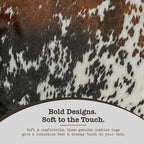 Genuine Cowhide Rug - Natural Leather Hide Rugs for Living Room & Area Rug for Bedroom - Real Cowhides Rug for Rustic Home Decor - Multicolor Speckled Cowhide Rugs Collection